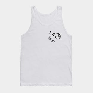 Moon and playing card suits Tank Top